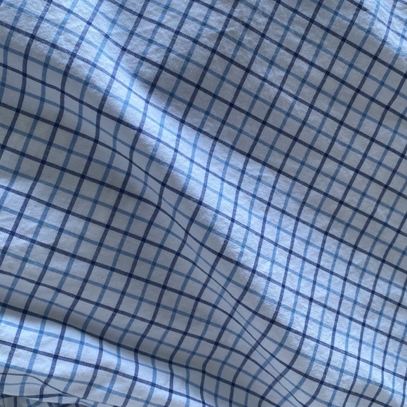 Gap light blue tattersall poplin standard fit stretch dress shirt - Picture 8 of 9